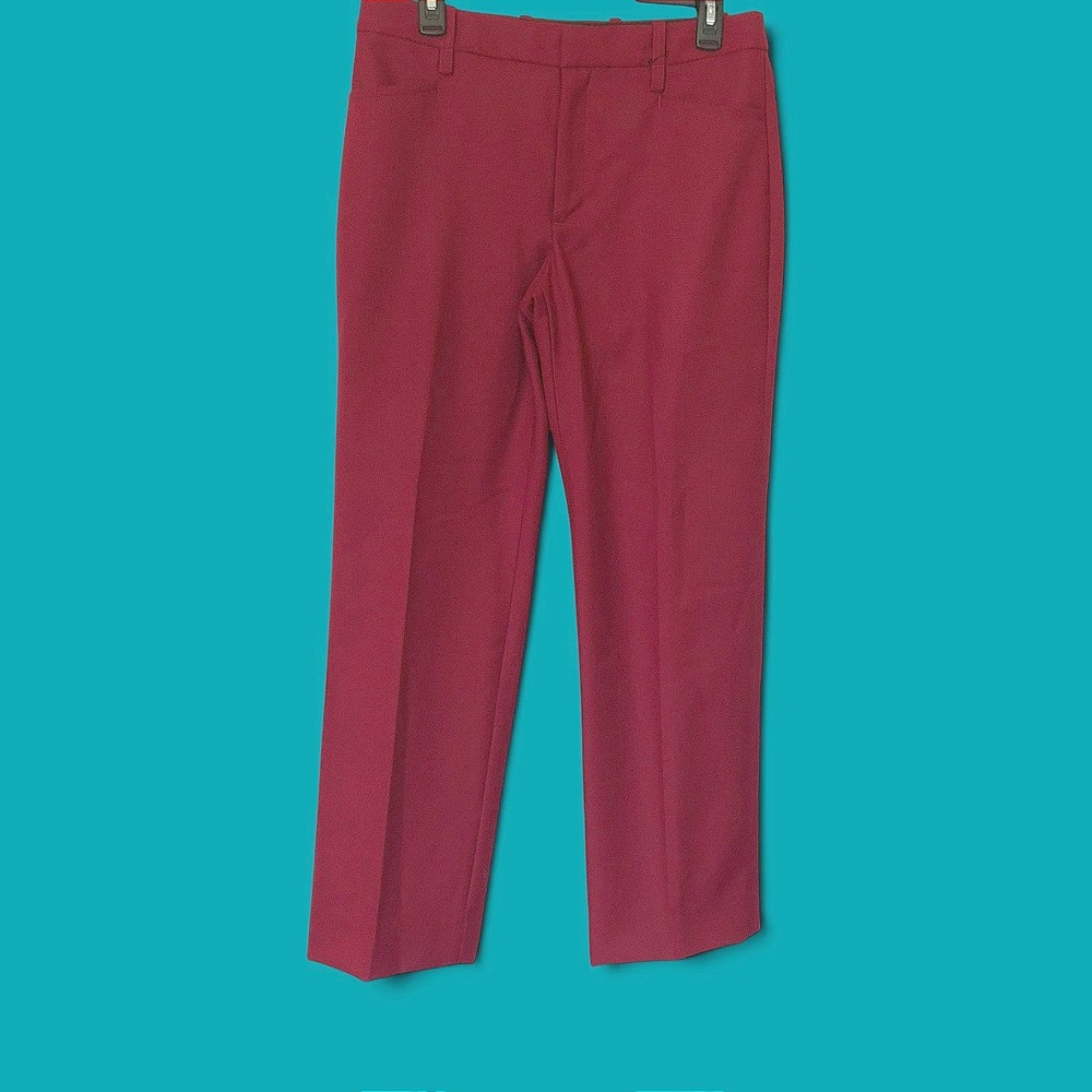 Banana Republic Dress Pants Womens 6 Burgundy Red Excellent 100% Wool Straight